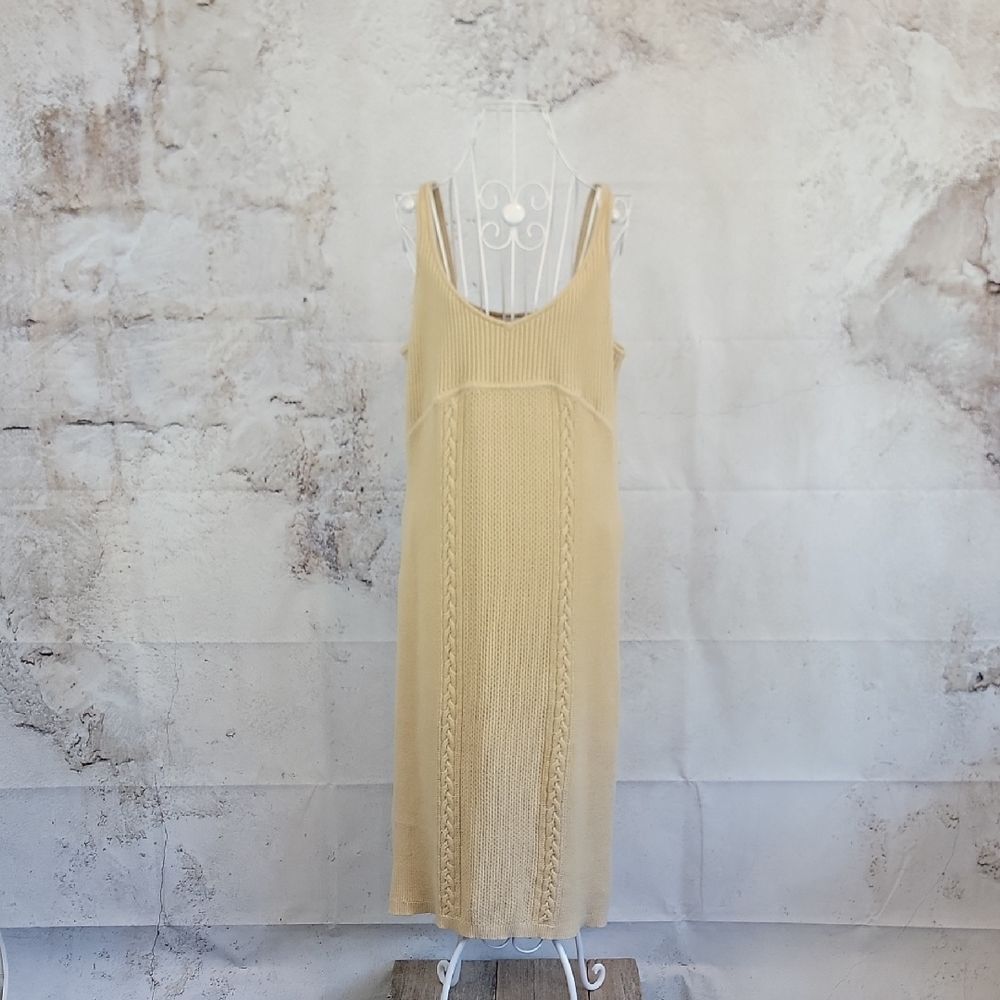 Sofia by Sofia Vergara Beige Knit Midi Dress Womens Size XL